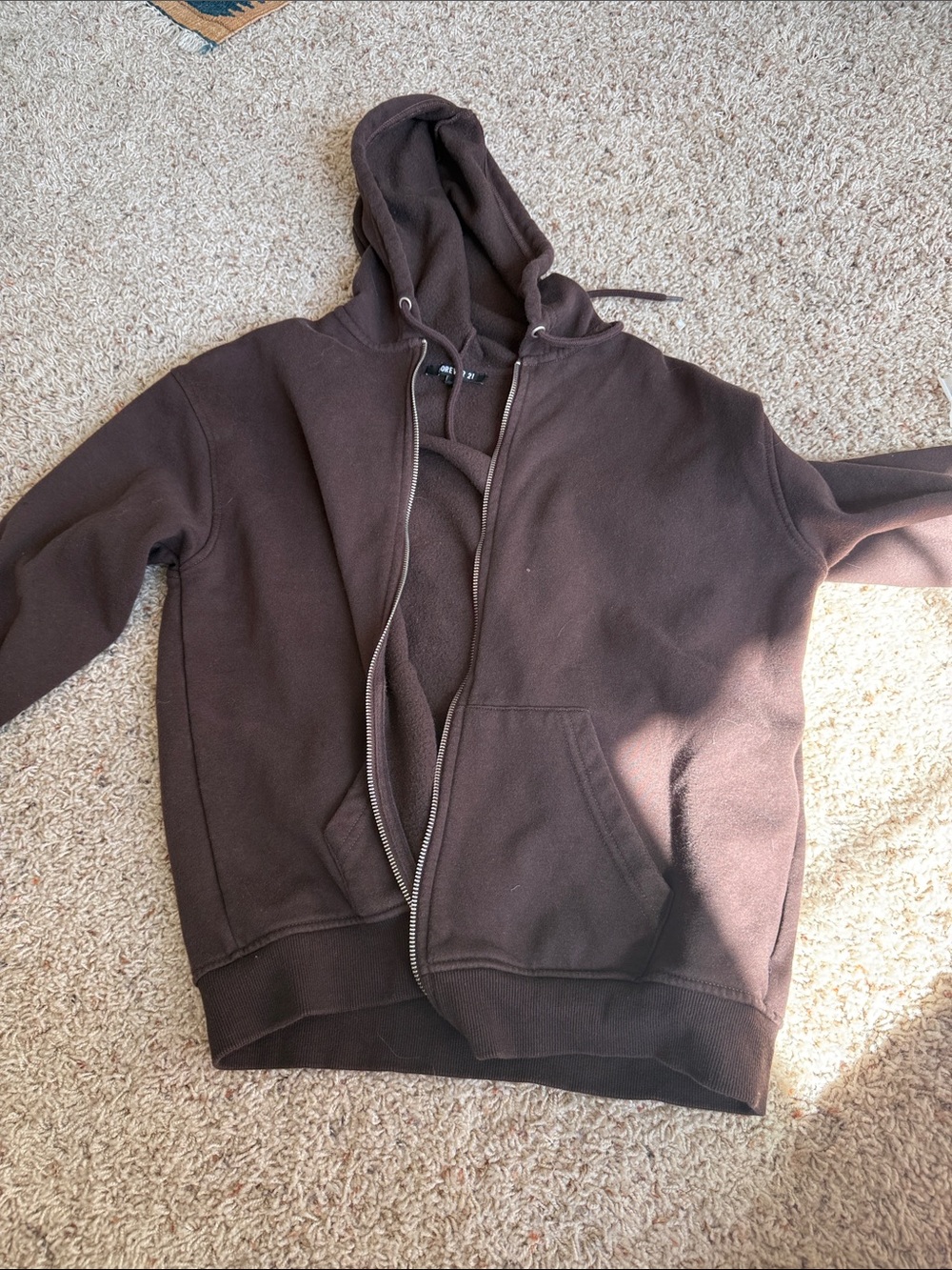 Forever 21 women’s brown zip up jacket